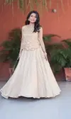 Pc 563 Vichitra Silk Embroidery Work Party Wear Indo Western Suppliers In India
